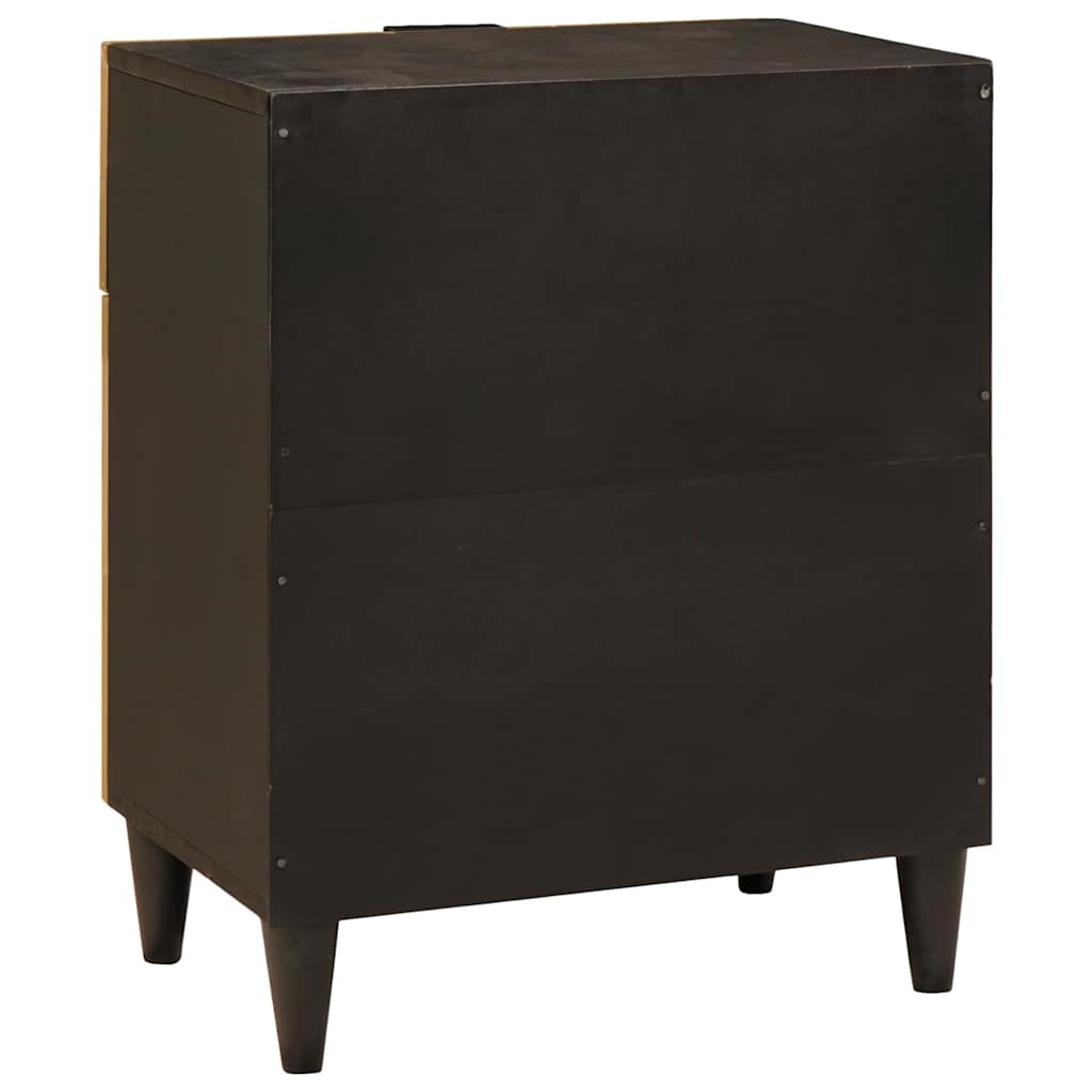 vidaXL Stolik nocny Czarny i złoto 50 x 33 x 60 cm Drewno inżynieryjne