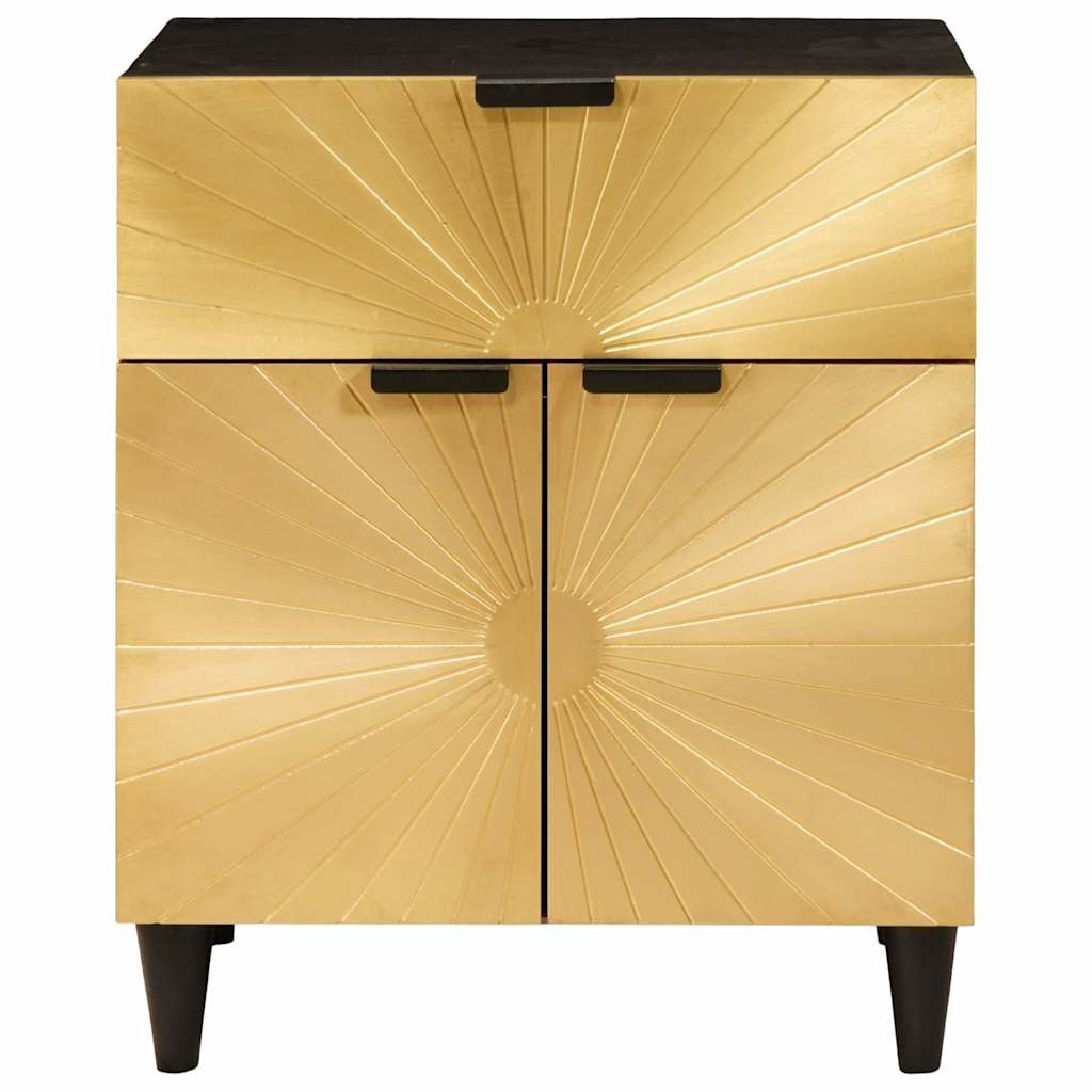 vidaXL Stolik nocny Czarny i złoto 50 x 33 x 60 cm Drewno inżynieryjne