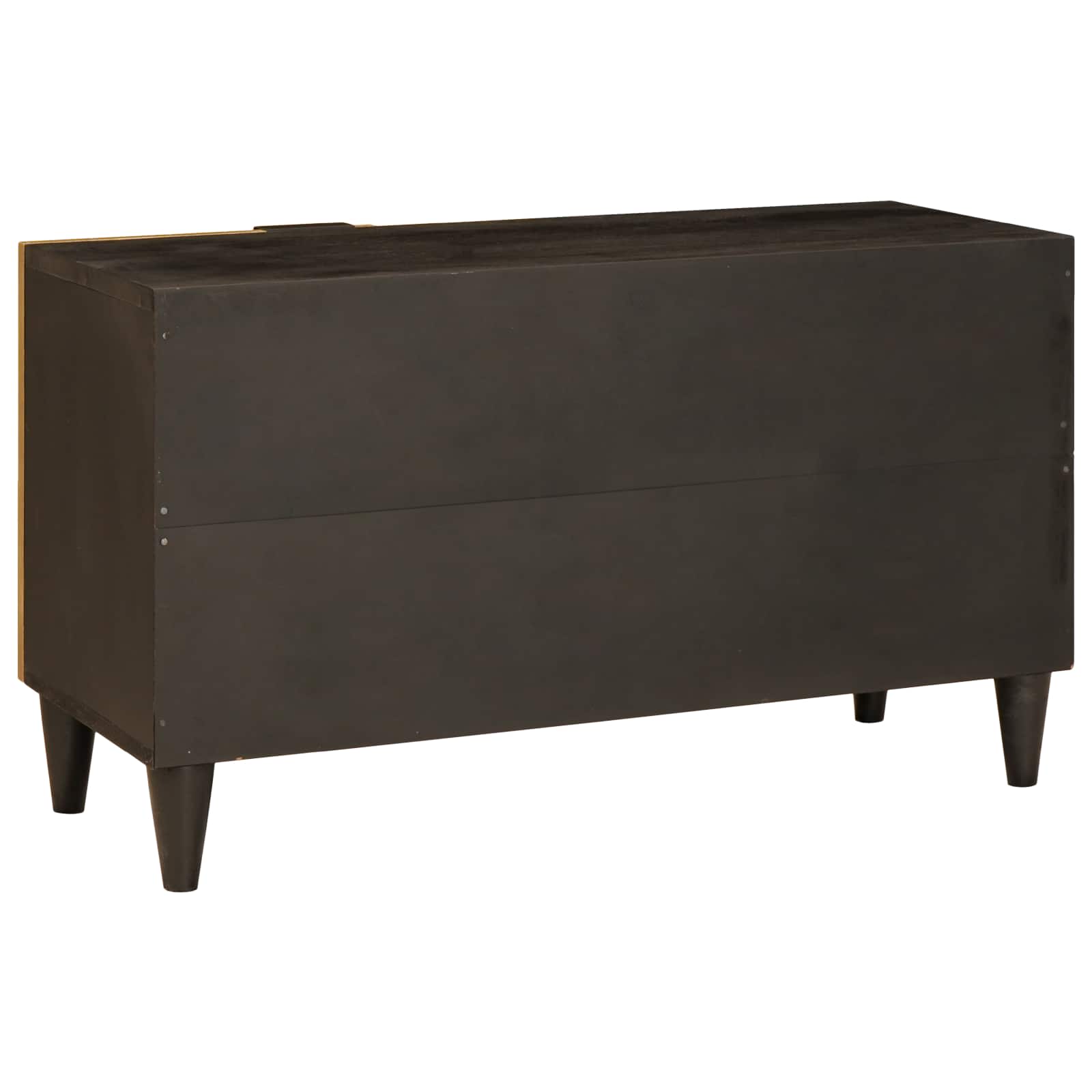 vidaXL Szafka pod telewizor z półką Czarny i złoto 80 x 33 x 46 cm