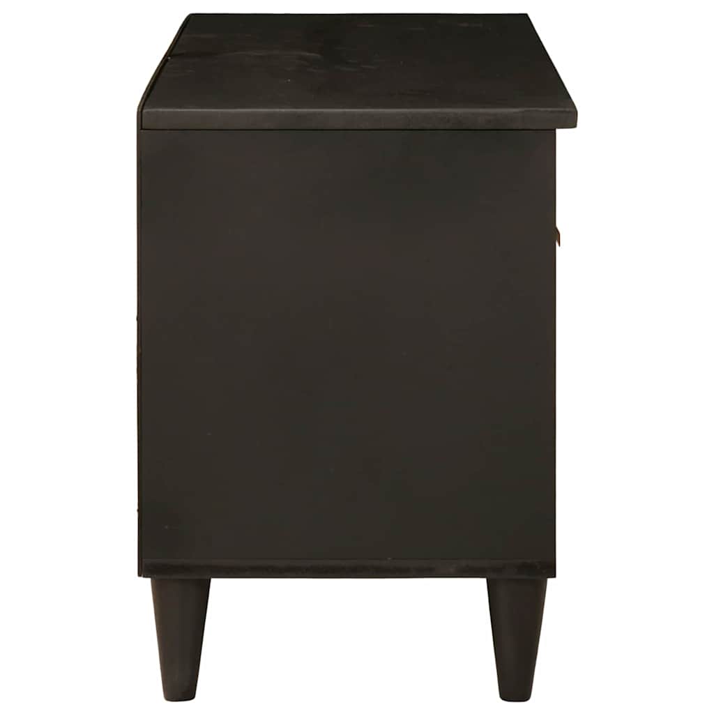 vidaXL Szafka pod telewizor z szufladą Czarny i złoto 80 x 33 x 46 cm