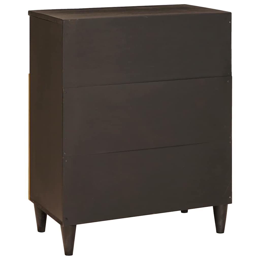 vidaXL Bufet Czarny i złoto 60 x 33 x 75 cm Drewno z mango