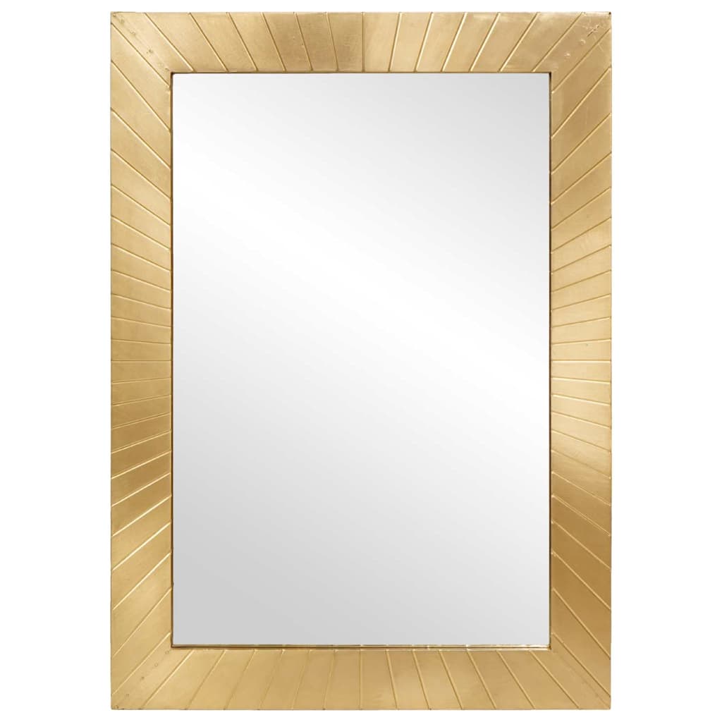 vidaXL Lustro łazienkowe Montowane na ścianie złoty 50 x 2,5 x 70 cm
