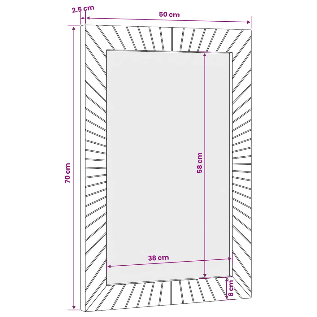 vidaXL Lustro łazienkowe Montowane na ścianie złoty 50 x 2,5 x 70 cm