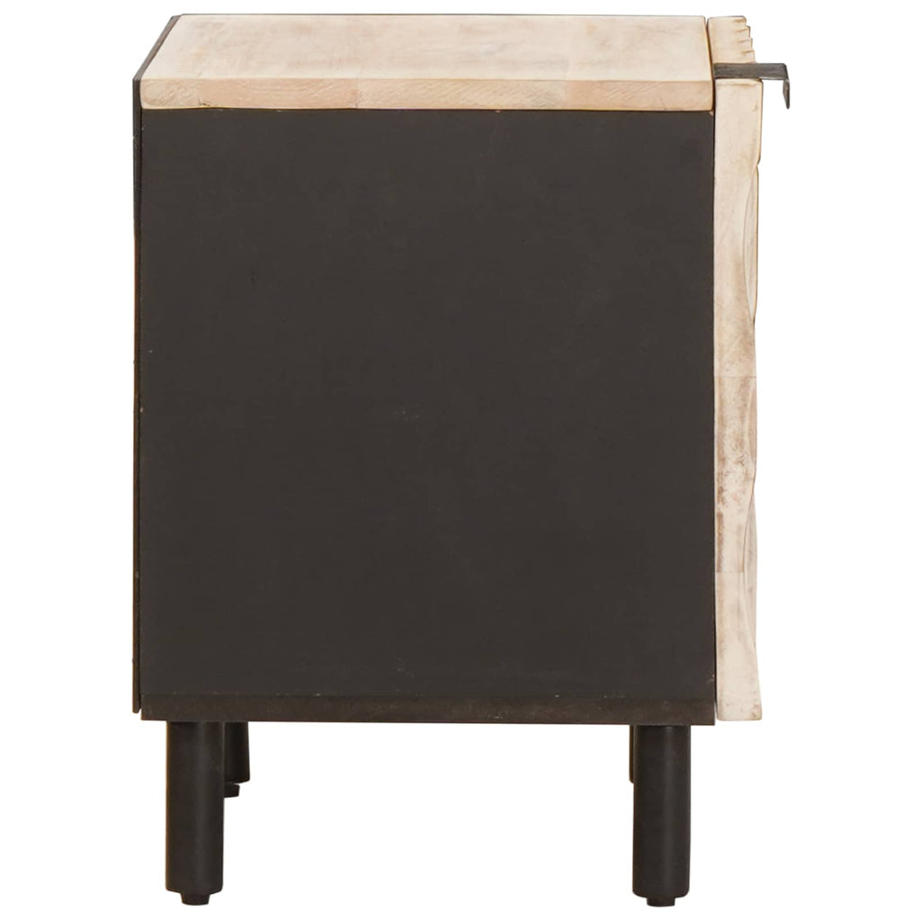 vidaXL Szafka Nocna 2 pcs Biały 40 x 33 x 46 cm Drewno z mango