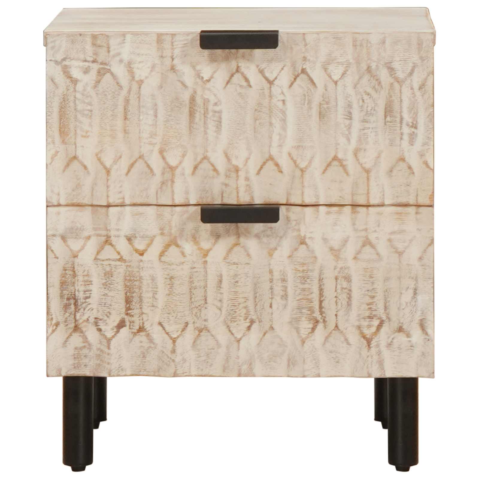 vidaXL Szafka Nocna 2 pcs Biały 40 x 33 x 46 cm Drewno z mango