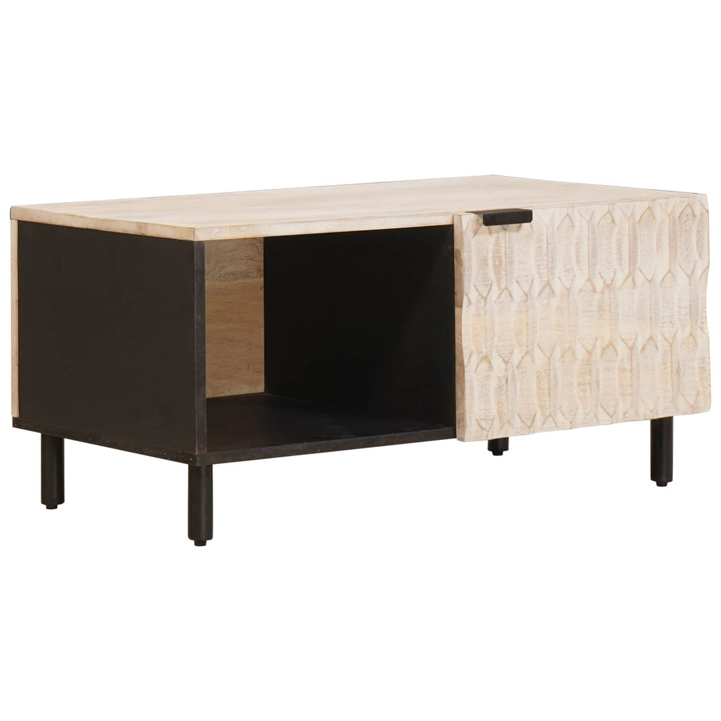 vidaXL Stolik kawowy Biały 80 x 50 x 40 cm Drewno z mango