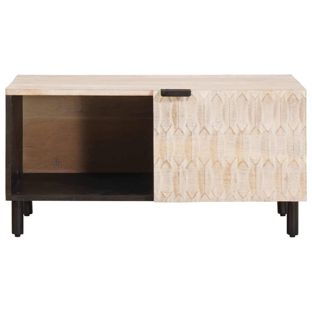 vidaXL Stolik kawowy Biały 80 x 50 x 40 cm Drewno z mango