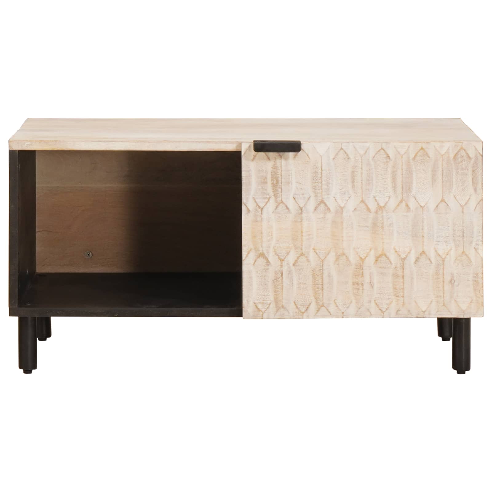 vidaXL Stolik kawowy Biały 80 x 50 x 40 cm Drewno z mango