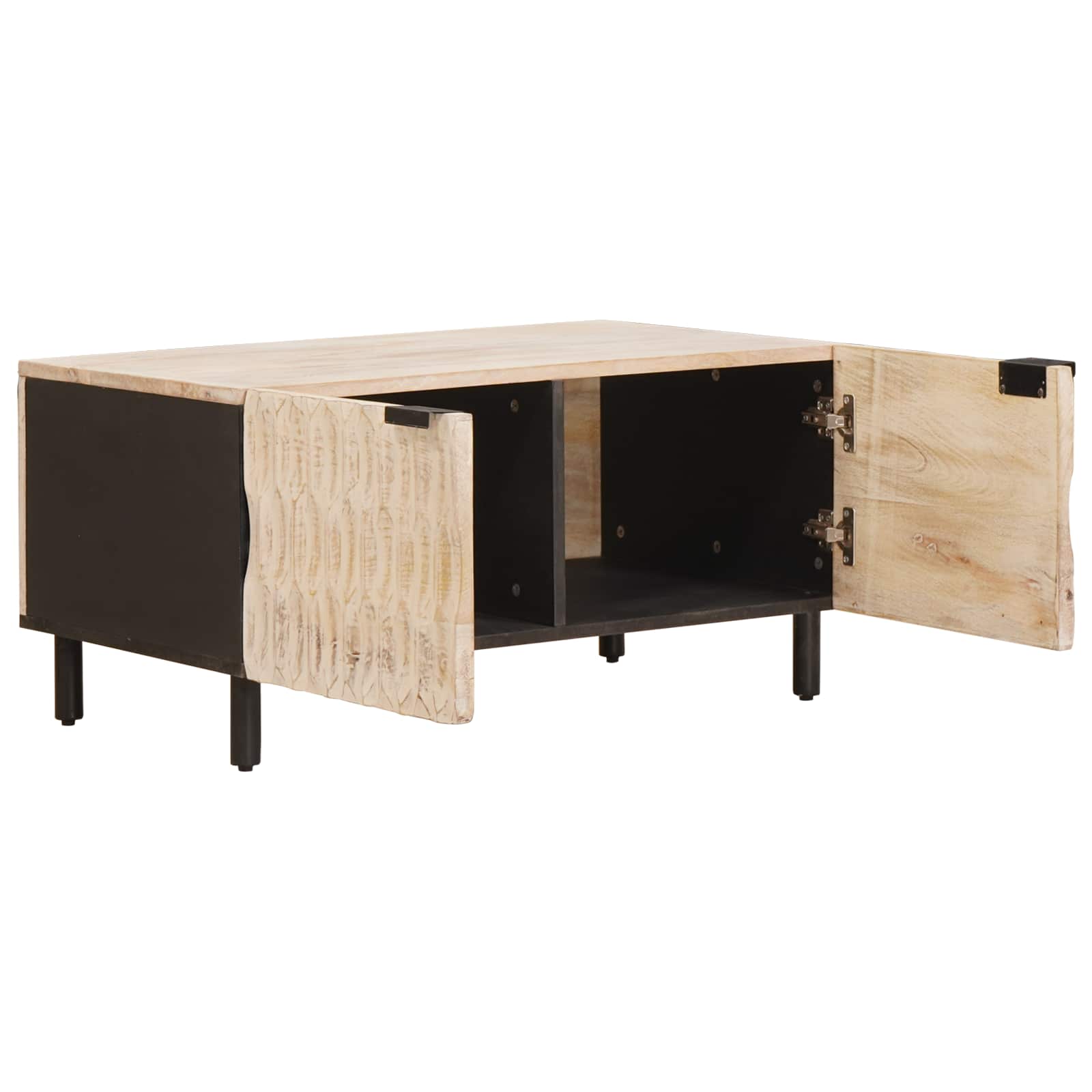 vidaXL Stolik kawowy Biały 80 x 50 x 40 cm Drewno z mango