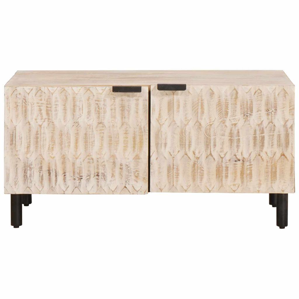 vidaXL Stolik kawowy Biały 80 x 50 x 40 cm Drewno z mango