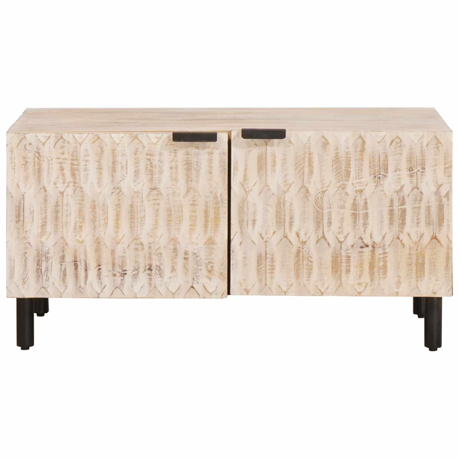 vidaXL Stolik kawowy Biały 80 x 50 x 40 cm Drewno z mango
