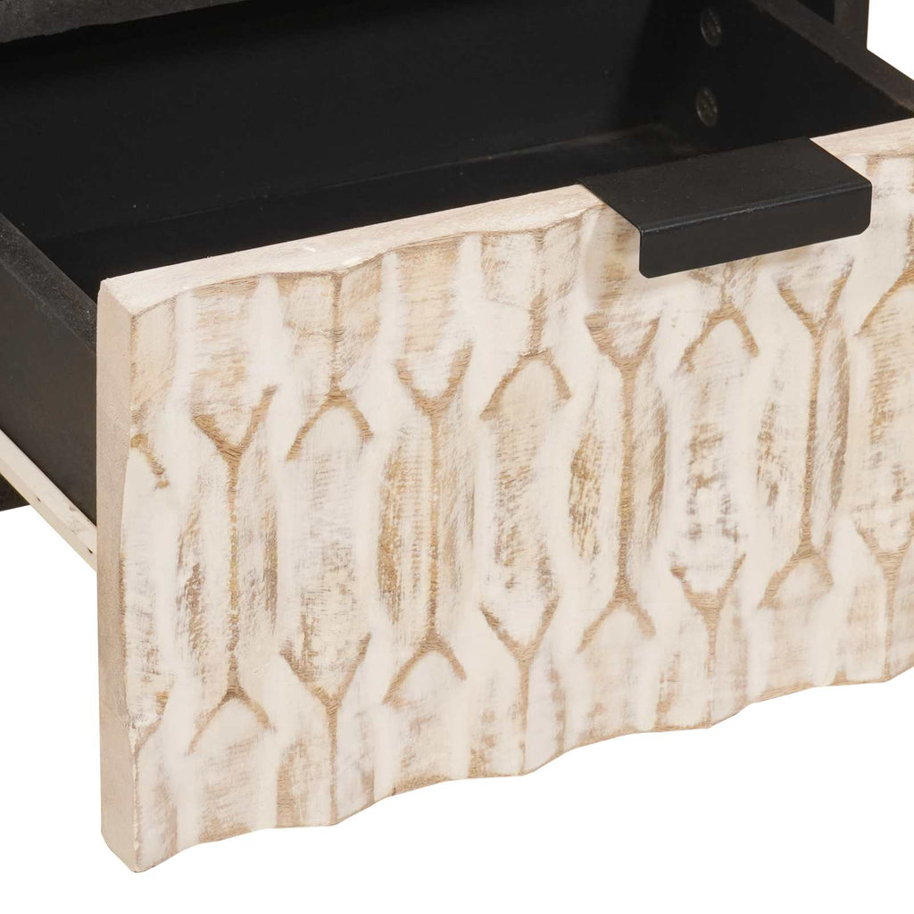vidaXL Szafka Nocna 2 pcs Biały 40 x 33 x 46 cm Drewno z mango