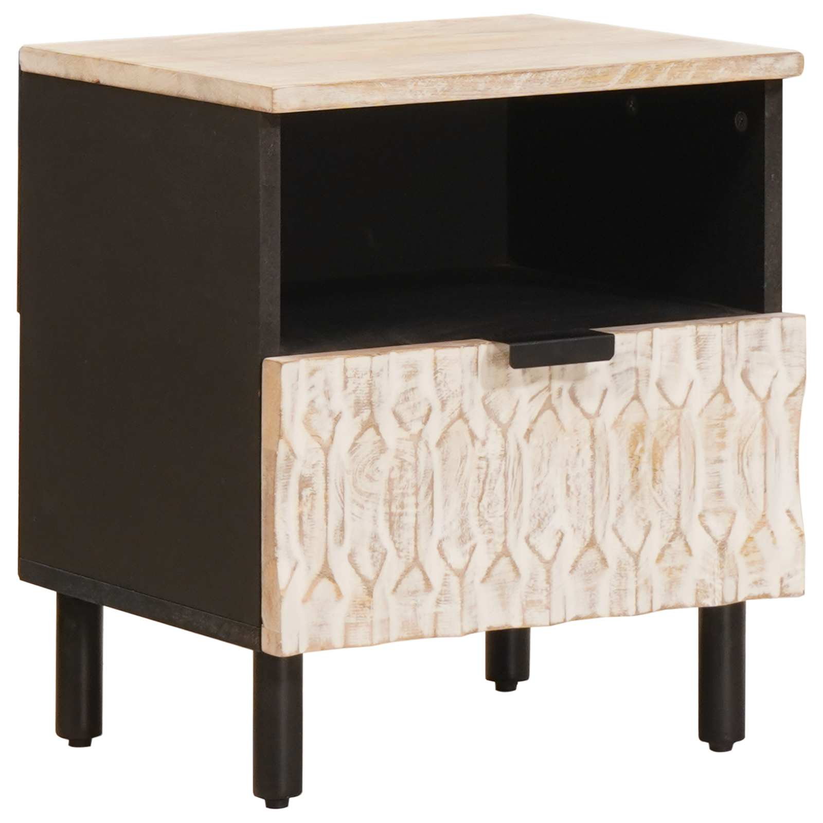 vidaXL Szafka Nocna 2 pcs Biały 40 x 33 x 46 cm Drewno z mango