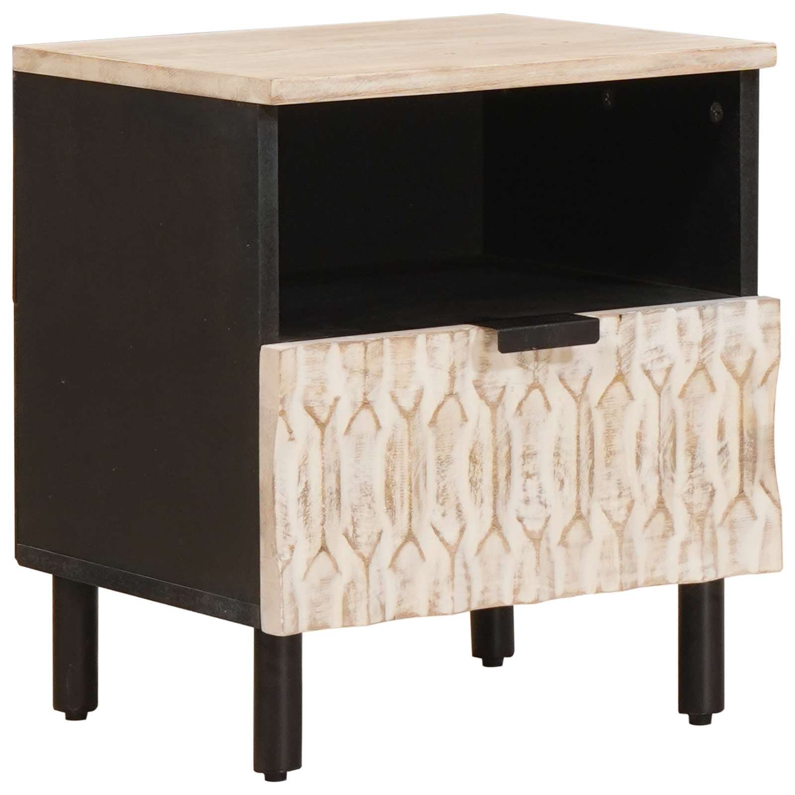 vidaXL Szafka Nocna 2 pcs Biały 40 x 33 x 46 cm Drewno z mango