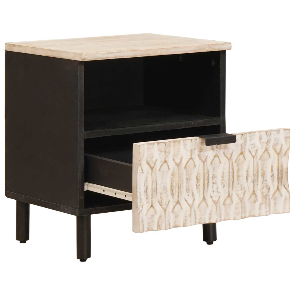 vidaXL Szafka Nocna 2 pcs Biały 40 x 33 x 46 cm Drewno z mango