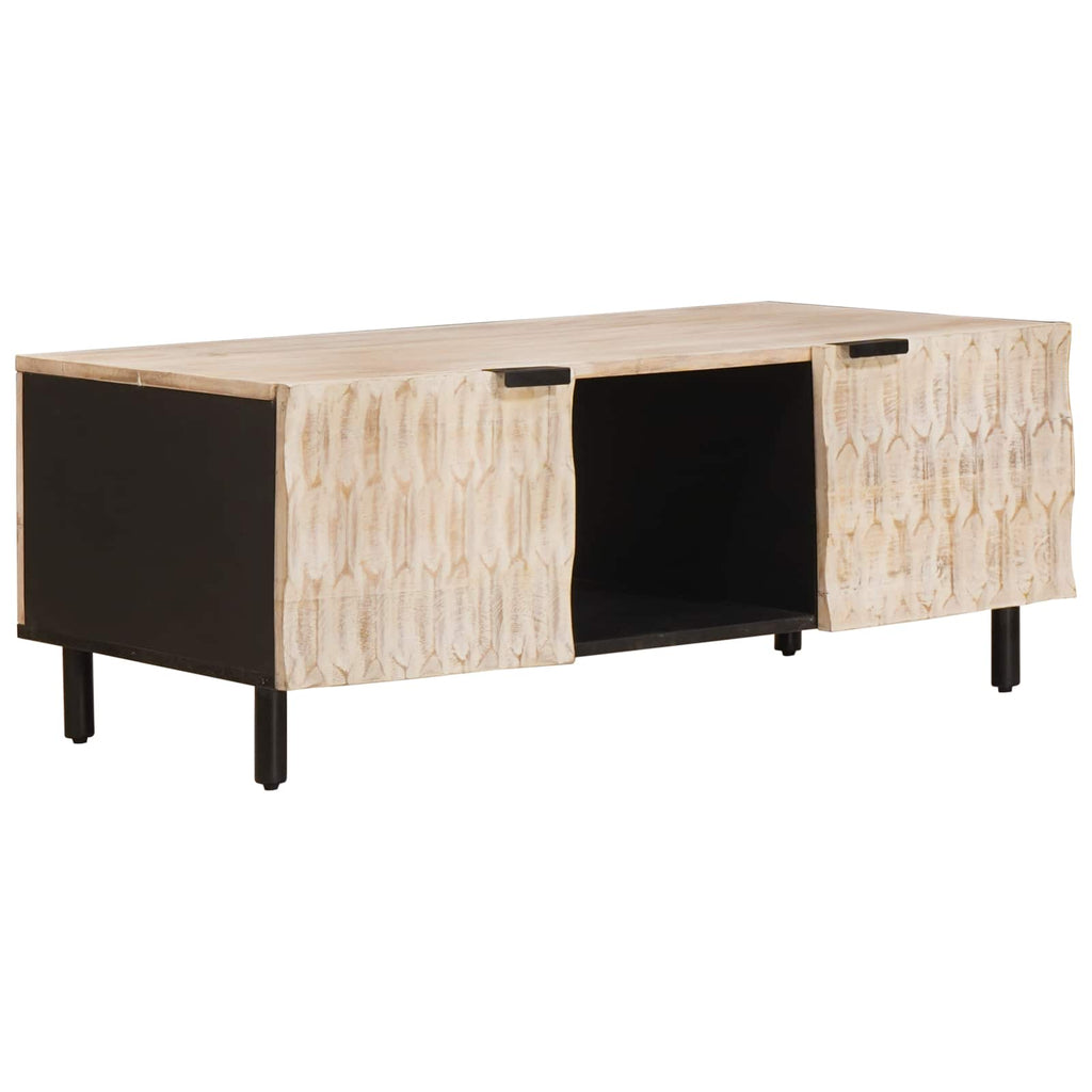 vidaXL Stolik kawowy Biały 100 x 54 x 40 cm Drewno z mango