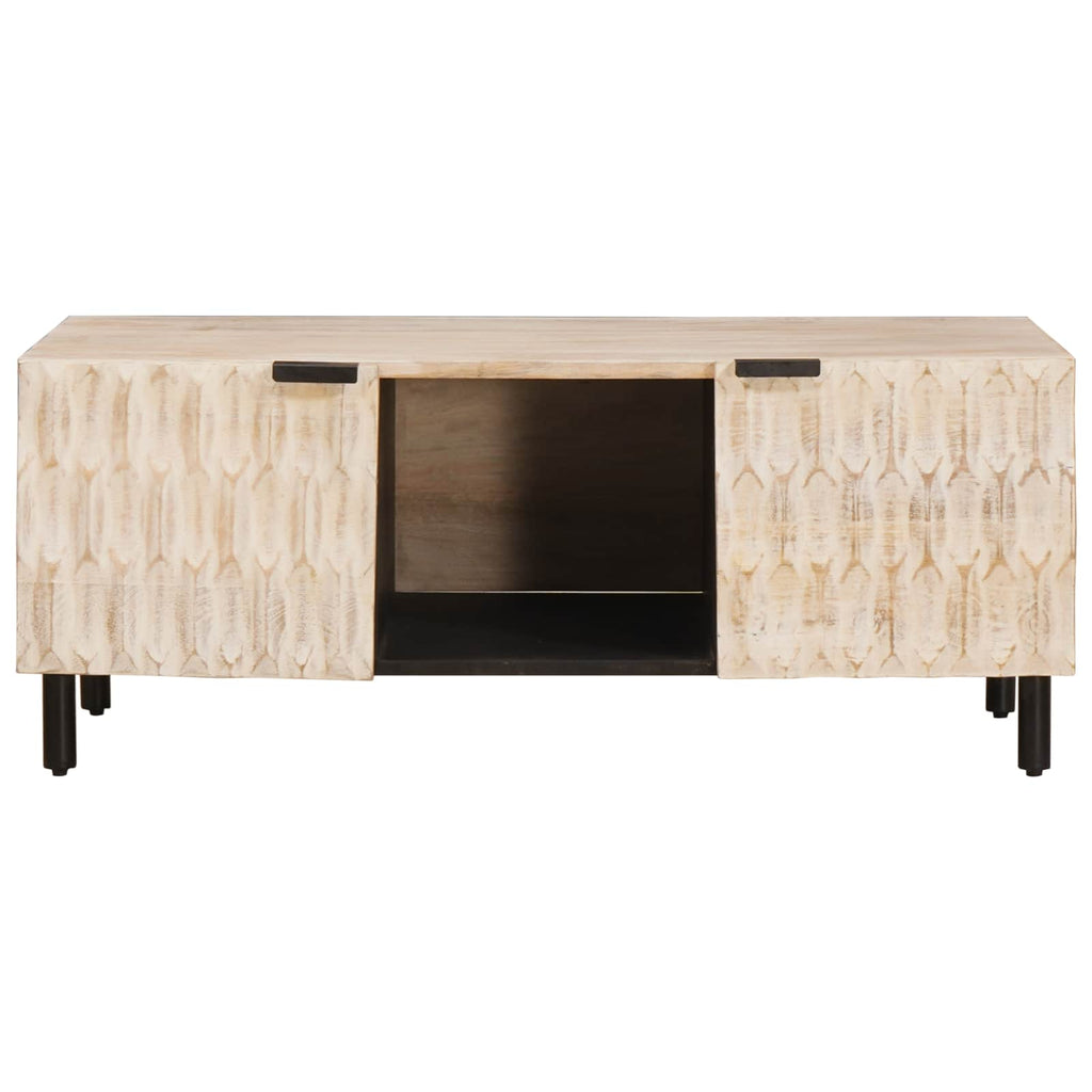 vidaXL Stolik kawowy Biały 100 x 54 x 40 cm Drewno z mango