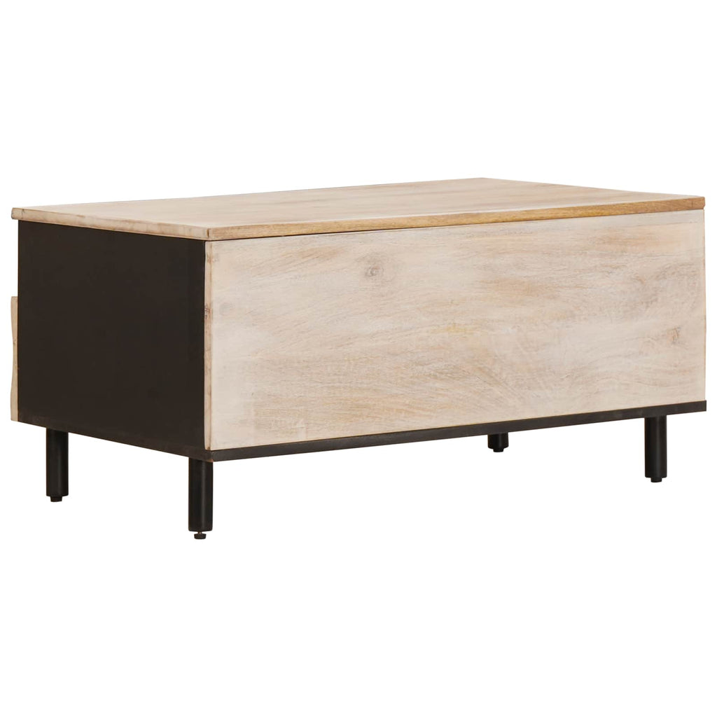 vidaXL Stolik kawowy z szufladą Biały 80 x 54 x 40 cm Drewno z mango