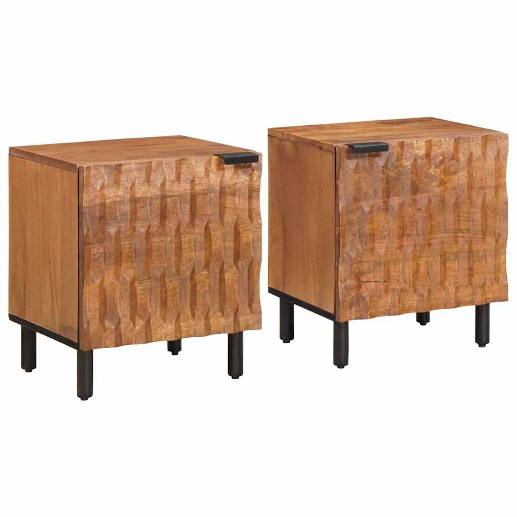 vidaXL Szafka Nocna 2 pcs Brązowy 40 x 33 x 46 cm Drewno z mango