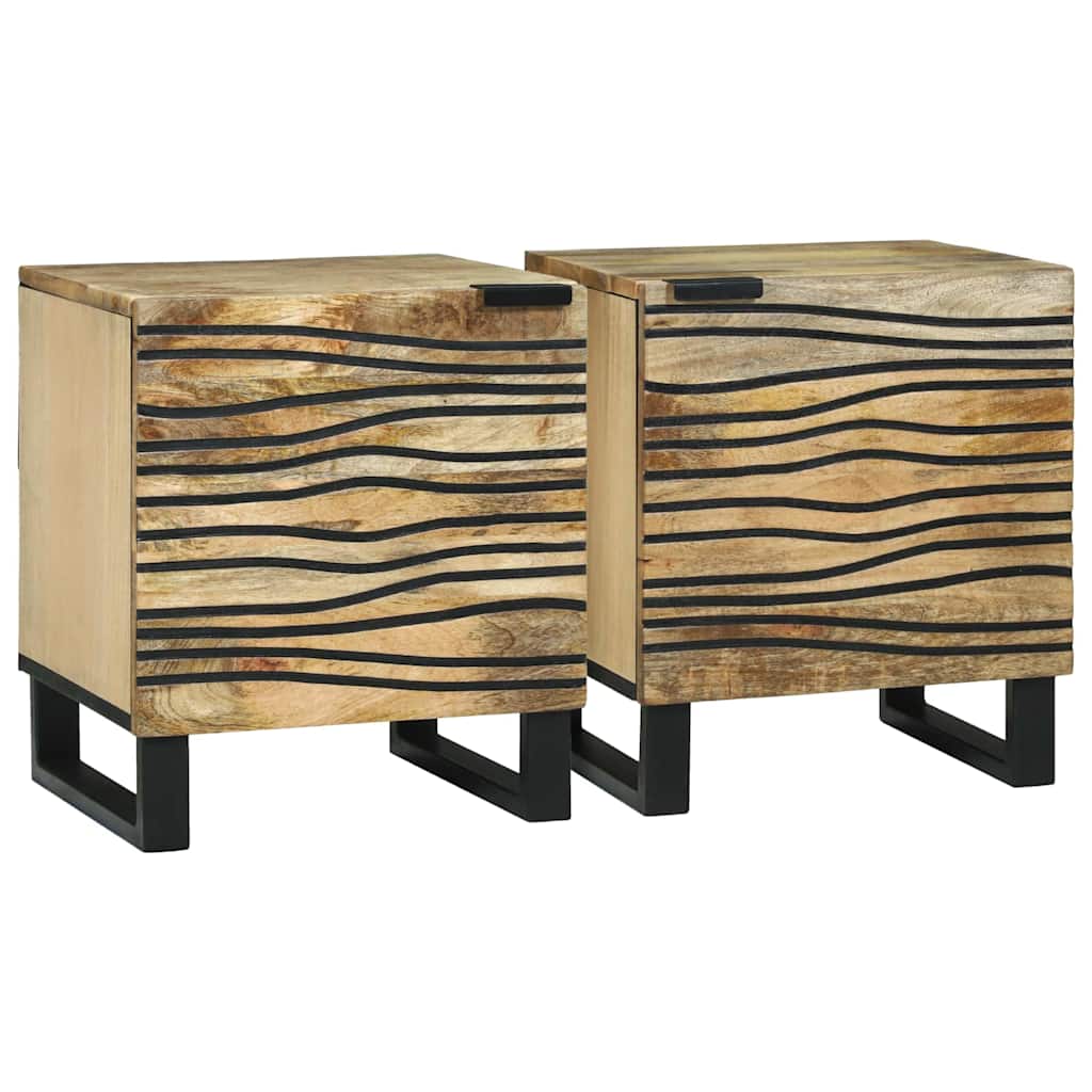 vidaXL Szafka Nocna 2 pcs naturalny 40 x 33 x 46 cm