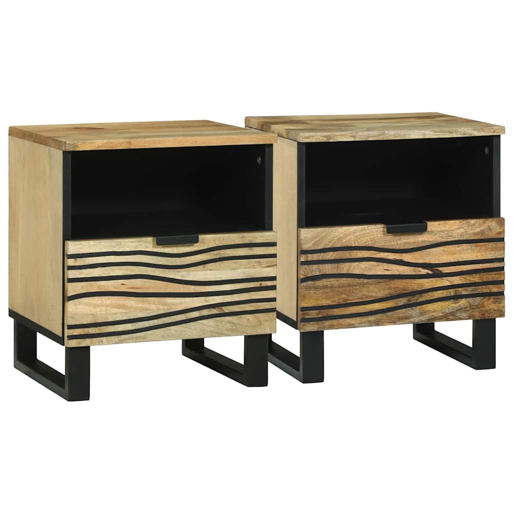 vidaXL Szafka Nocna 2 pcs naturalny 40 x 33 x 46 cm
