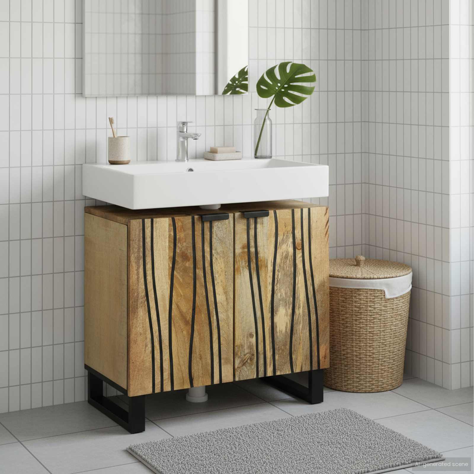 vidaXL Szafka pod umywalkę Brązowy 62 x 33 x 58 cm Drewno inżynieryjne