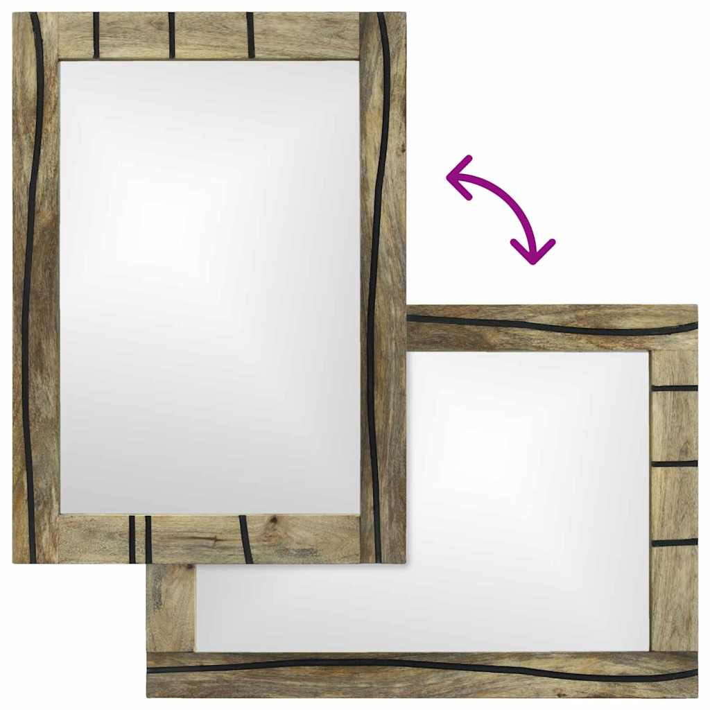 vidaXL Lustro łazienkowe Prostokątny naturalny 50 x 2,5 x 70 cm