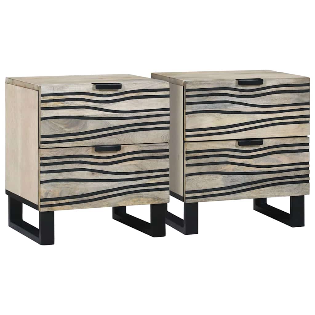 vidaXL Szafka Nocna 2 pcs Biały 40 x 33 x 46 cm Drewno inżynieryjne