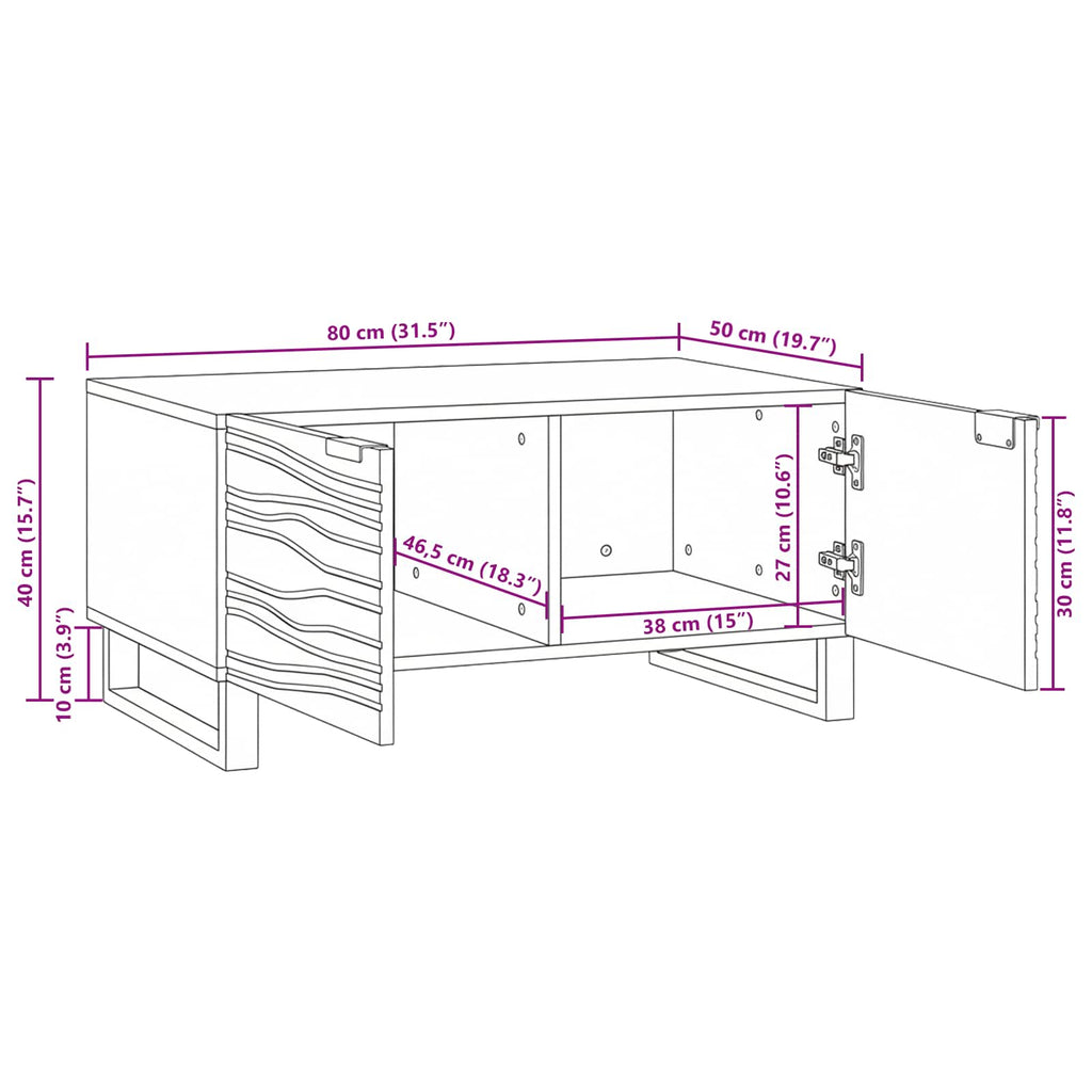 vidaXL Stolik kawowy Biały 80 x 50 x 40 cm Drewno inżynieryjne