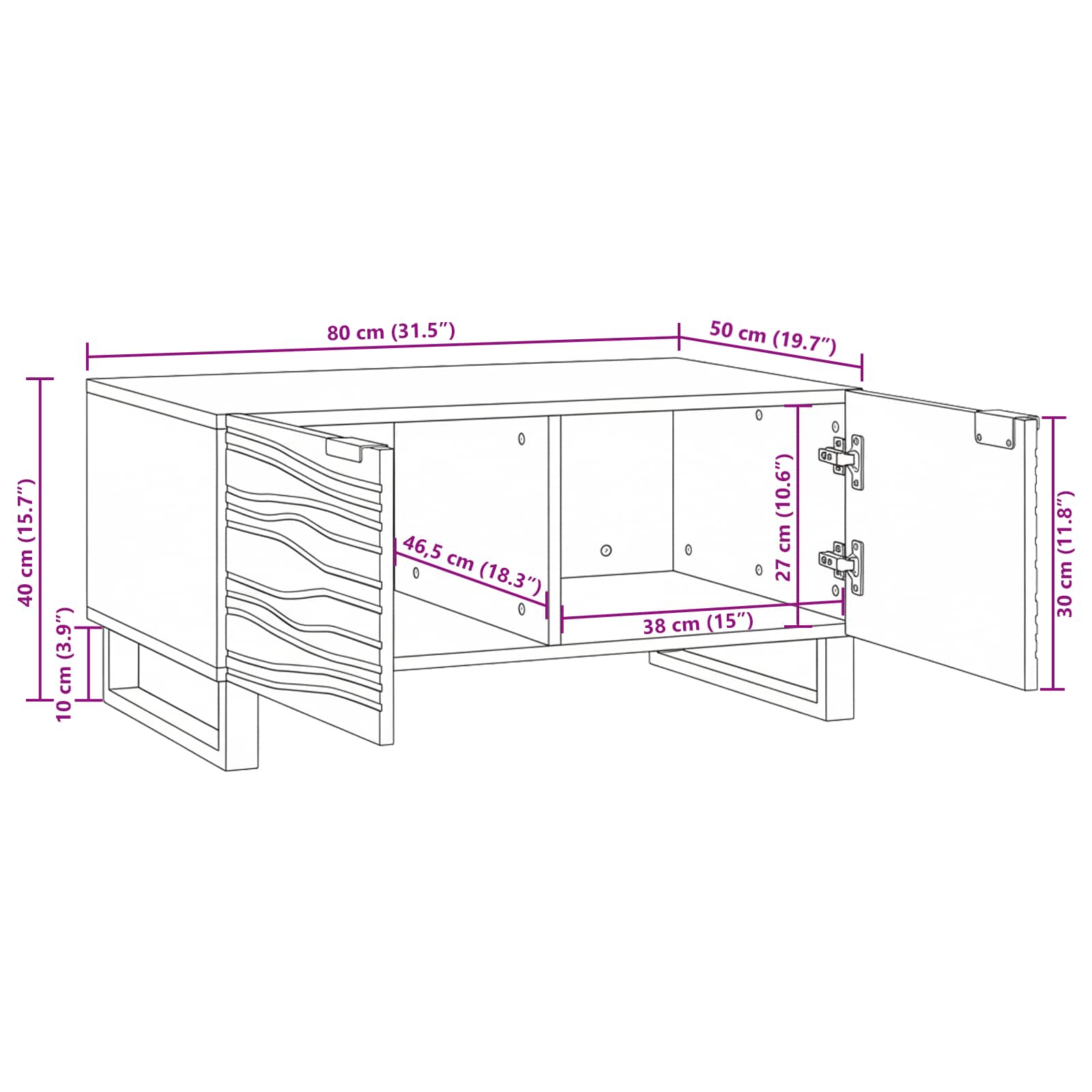 vidaXL Stolik kawowy Biały 80 x 50 x 40 cm Drewno inżynieryjne