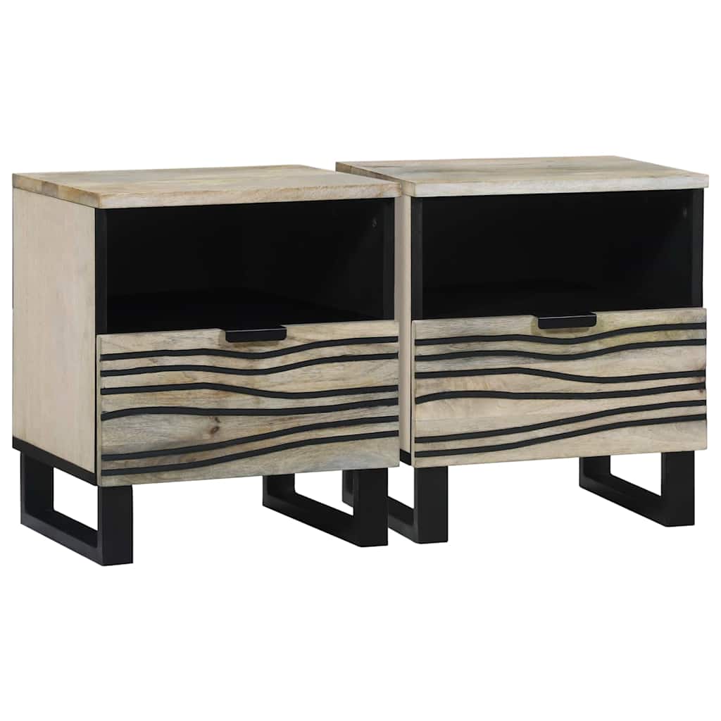 vidaXL Szafka Nocna 2 pcs Biały 40 x 33 x 46 cm Drewno inżynieryjne