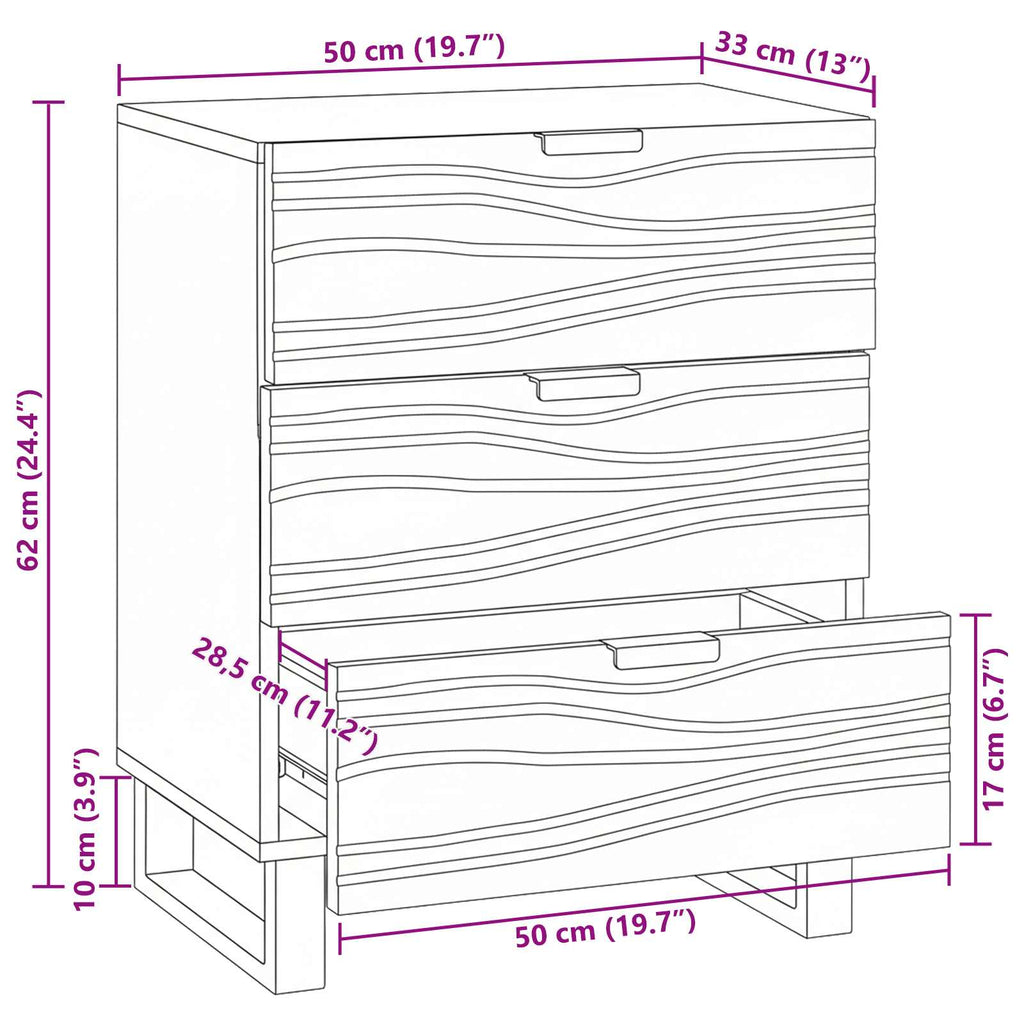 vidaXL Szafka Nocna Biały 50 x 33 x 62 cm Drewno inżynieryjne