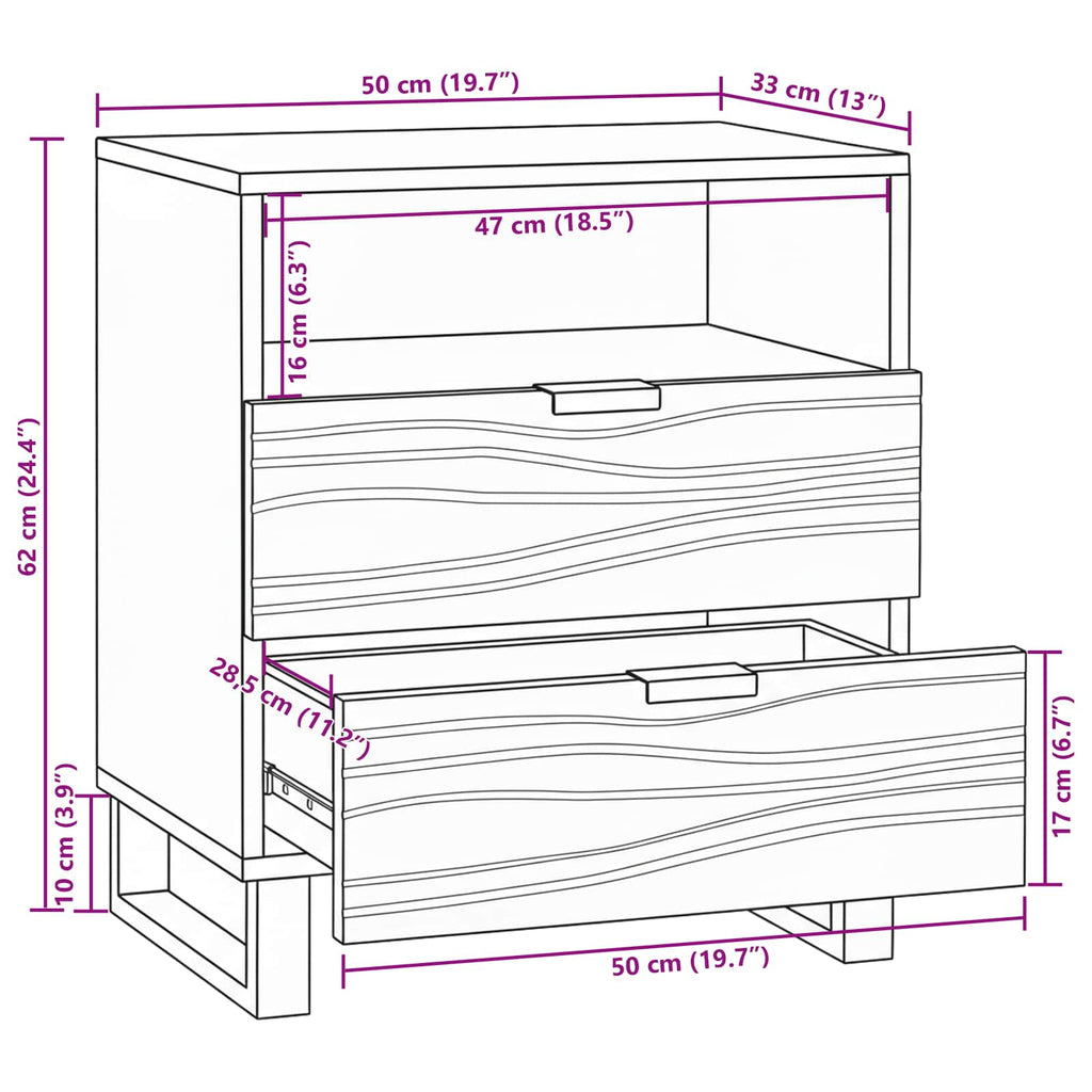 vidaXL Szafka Nocna Biały 50 x 33 x 62 cm Drewno inżynieryjne