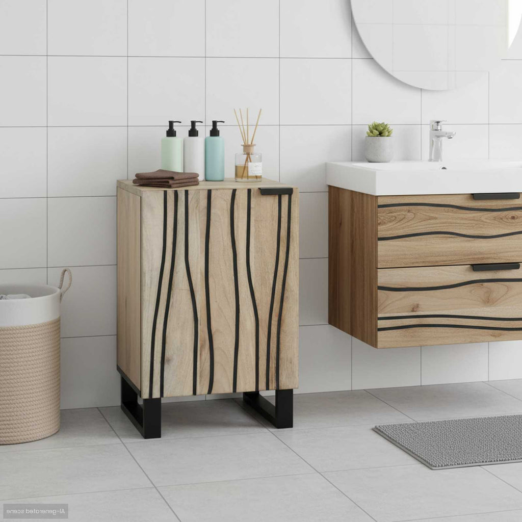 vidaXL Szafka pod umywalkę z półką z drzwiami Biały 38 x 33,5 x 58 cm
