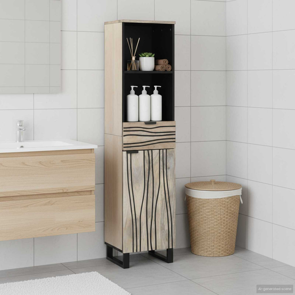 vidaXL Szafka Łazienkowa Biały 38 x 33 x 160 cm Drewno inżynieryjne