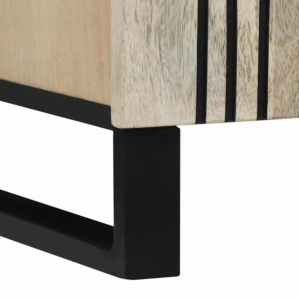vidaXL Bufet Biały 90 x 33 x 75 cm lite drewno mango