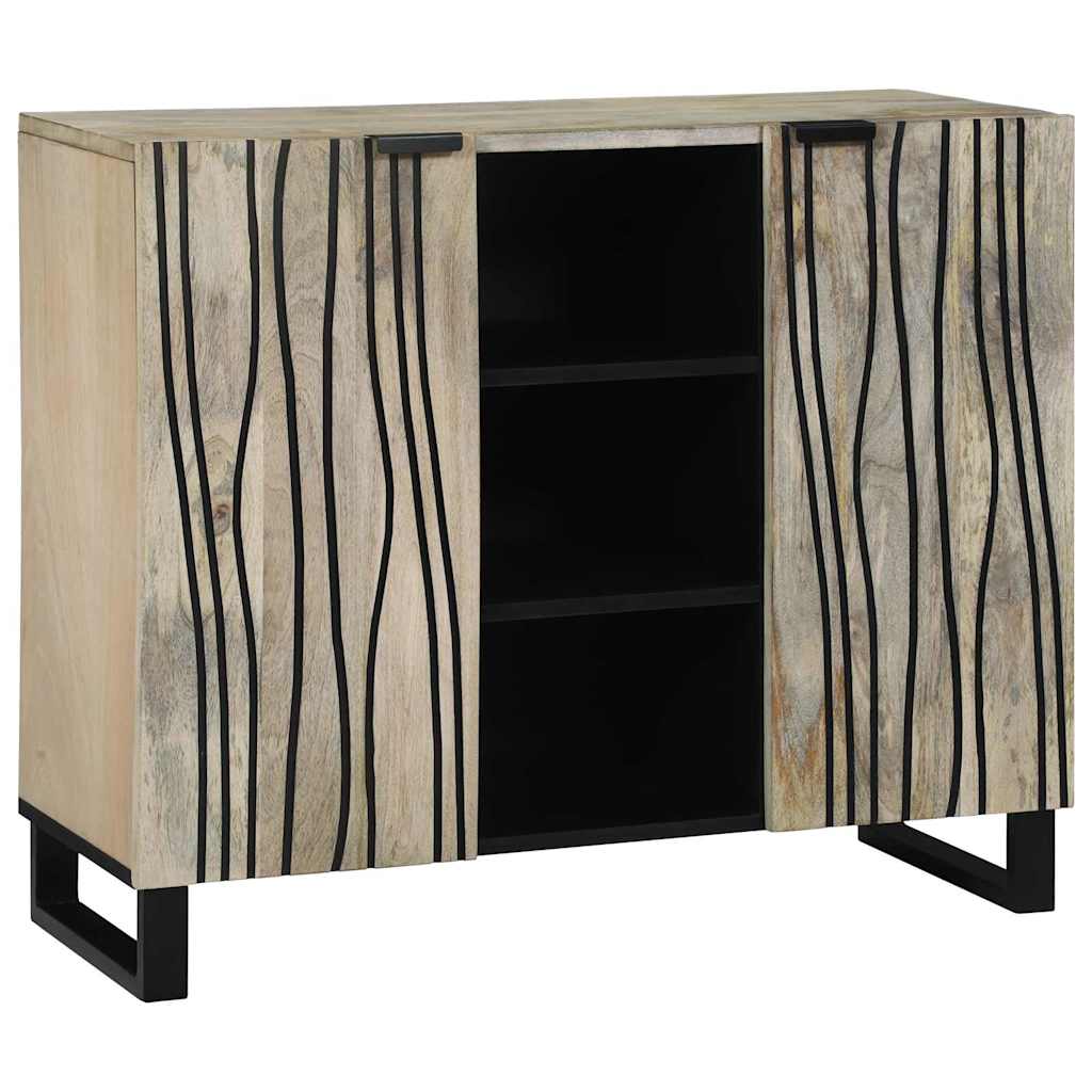 vidaXL Bufet Biały 90 x 33 x 75 cm lite drewno mango