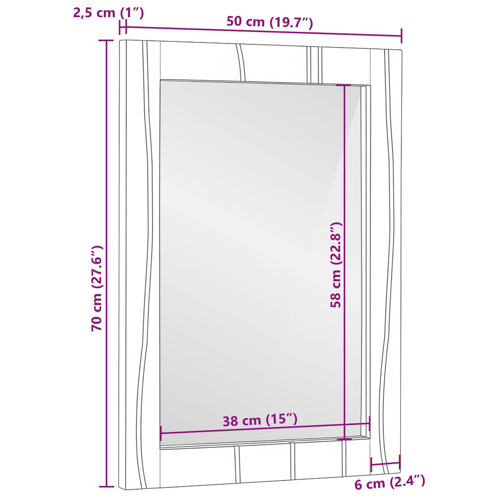 vidaXL Lustro łazienkowe Prostokątny Z lustrem Biały 50 x 2,5 x 70 cm