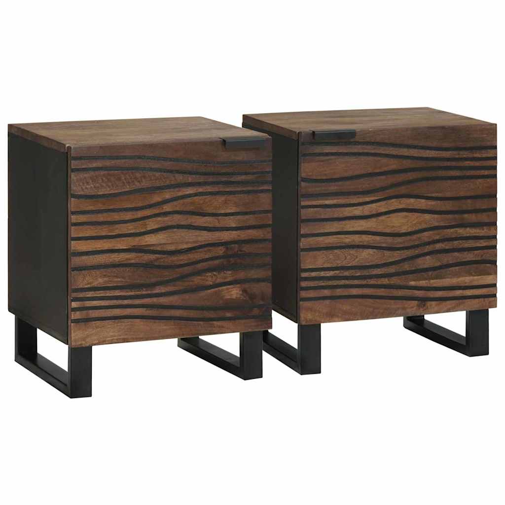 vidaXL Szafka Nocna 2 pcs orzech włoski 40 x 33 x 46 cm