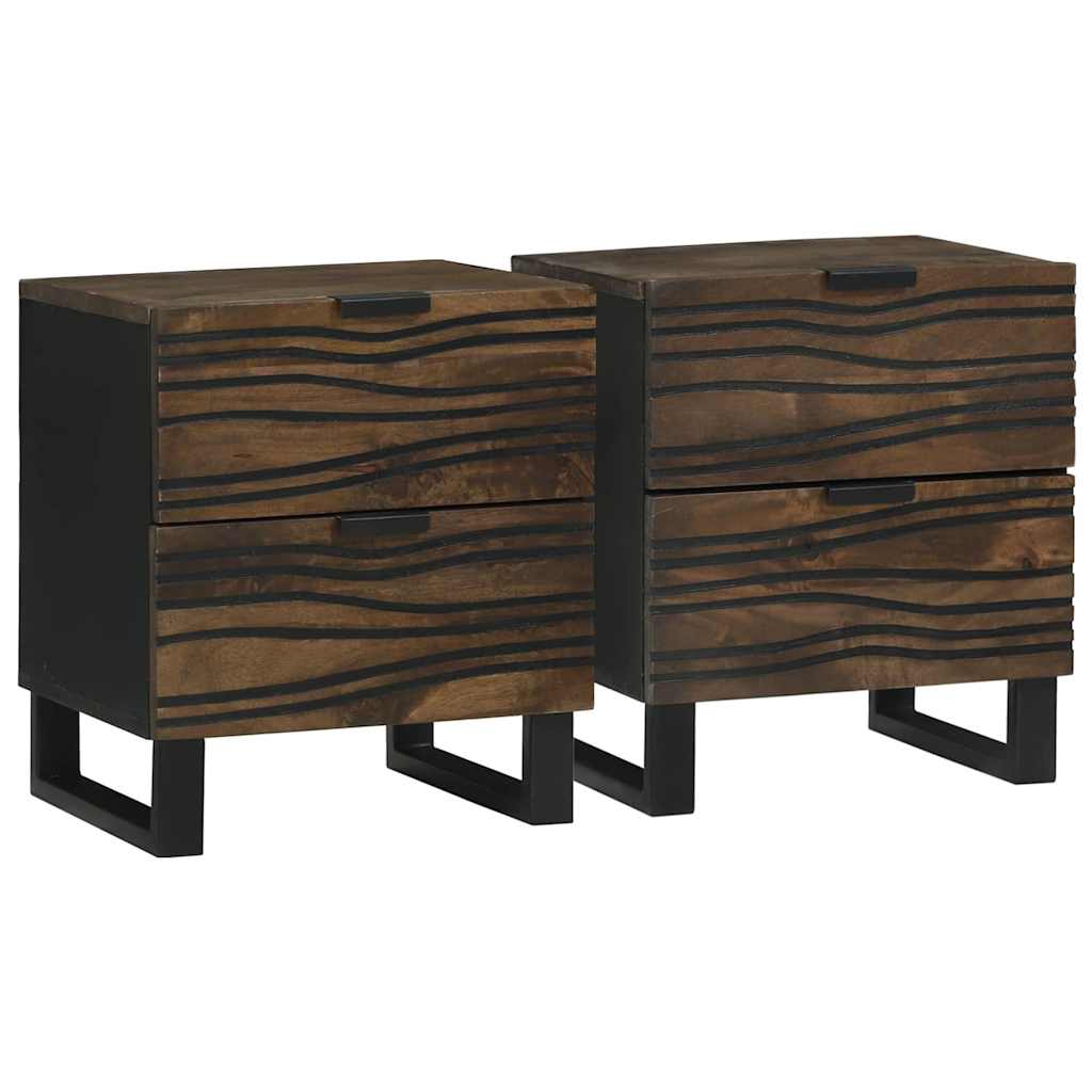 vidaXL Szafka Nocna 2 pcs orzech włoski 40 x 33 x 46 cm
