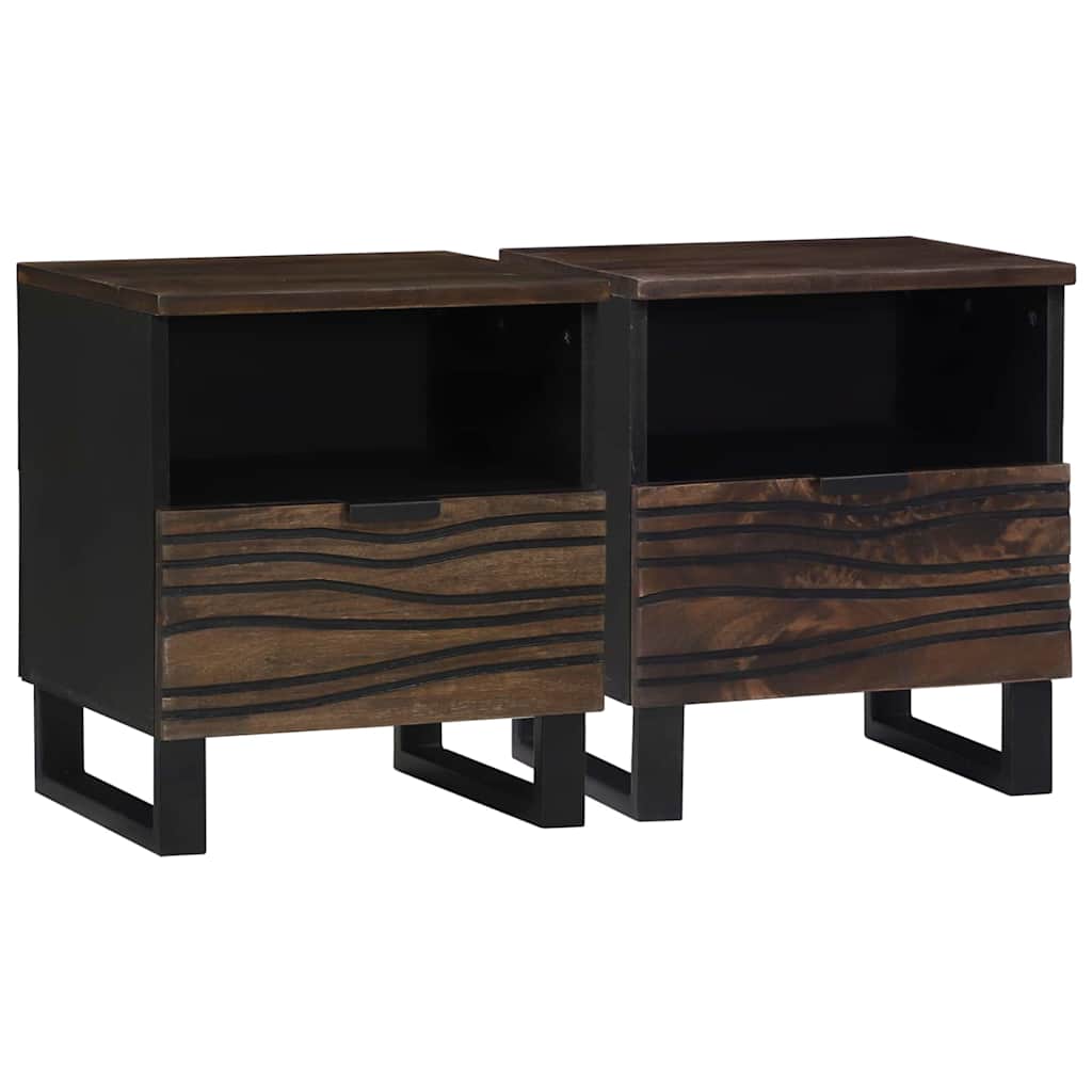 vidaXL Szafka Nocna 2 pcs orzech włoski 40 x 33 x 46 cm