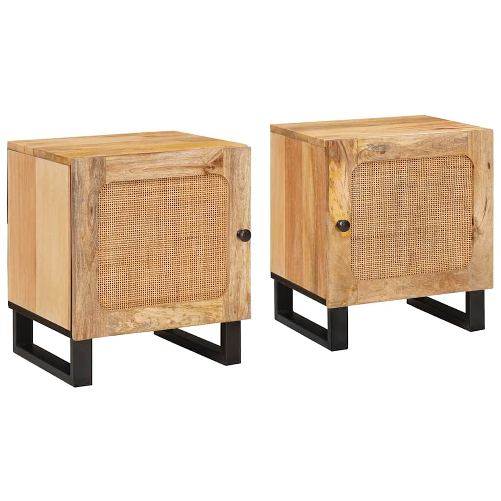 vidaXL Szafka Nocna 2 pcs Naturalny 40 x 33 x 46 cm