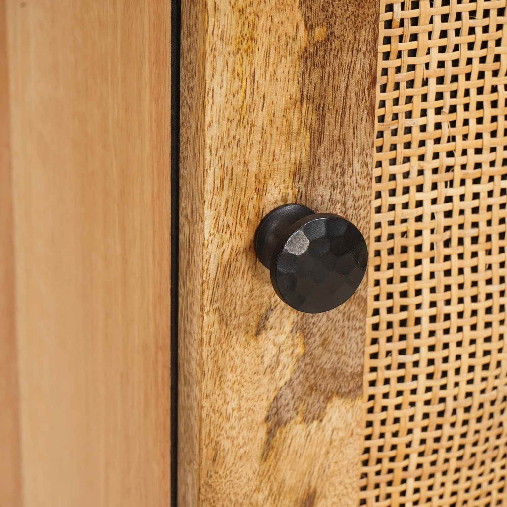vidaXL Highboard z drzwiami Brązowy 90 x 33 x 75 cm Drewno z mango