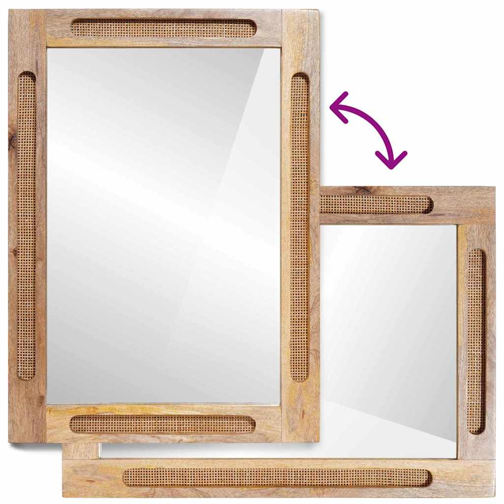 vidaXL Lustro łazienkowe Brązowy 50 x 2,5 x 70 cm Drewno z mango