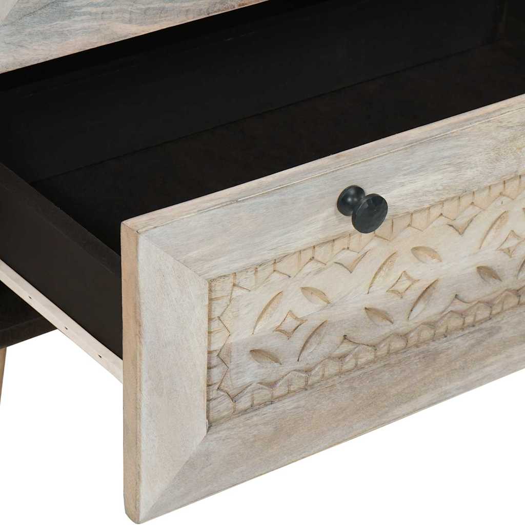 vidaXL Bufet Biały 60 x 33 x 75 cm lite drewno mango