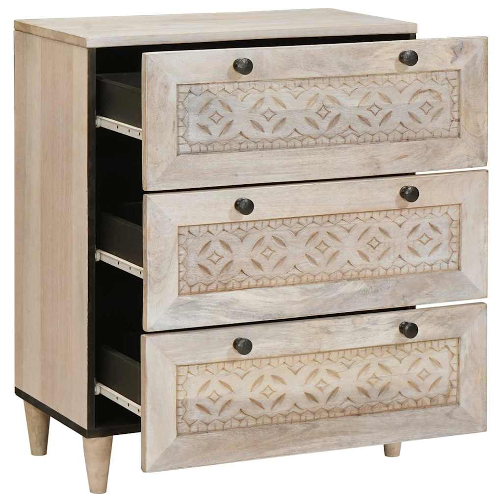 vidaXL Bufet Biały 60 x 33 x 75 cm lite drewno mango