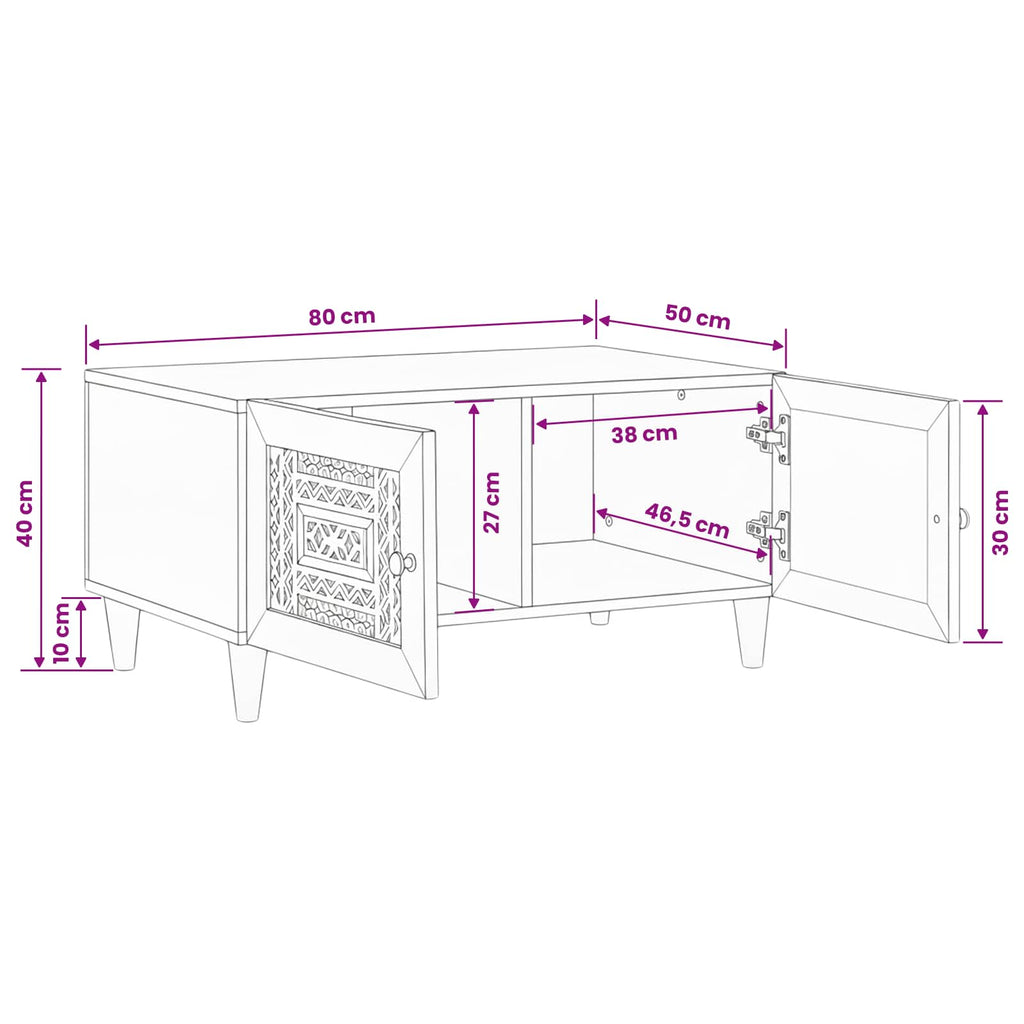 vidaXL Stolik kawowy Biały 80 x 54 x 40 cm Drewno inżynieryjne