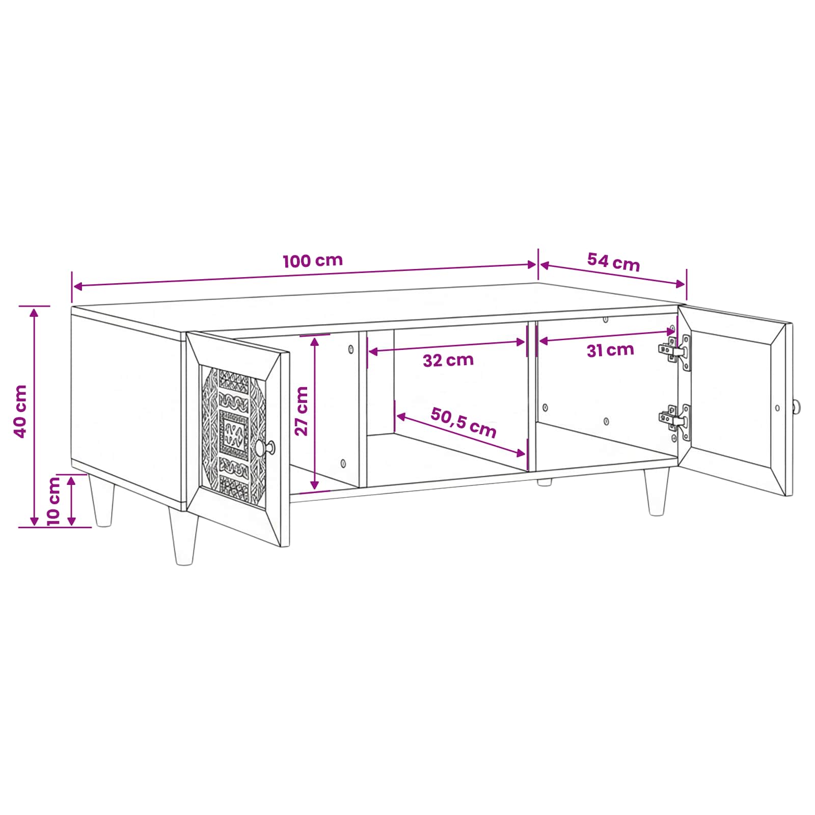 vidaXL Stolik kawowy Beżowy 100 x 54 x 40 cm Drewno inżynieryjne