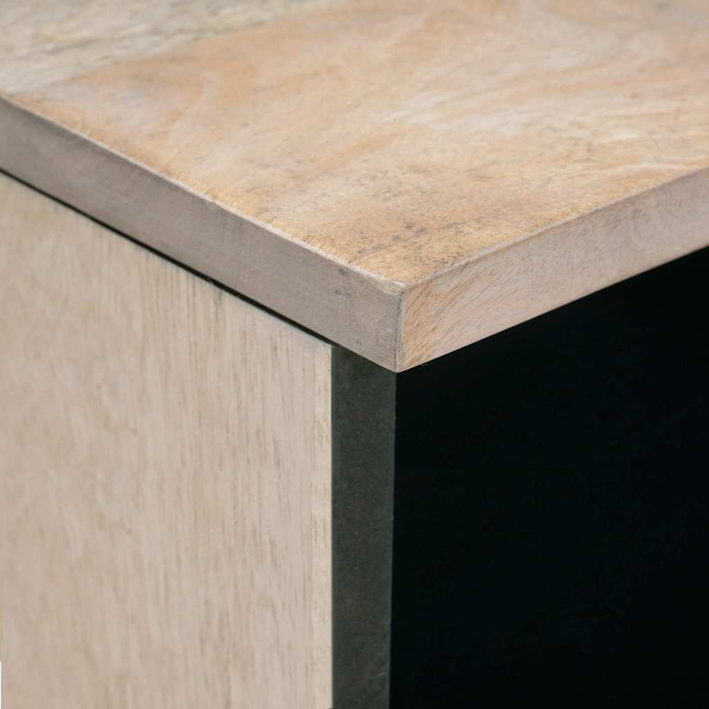 vidaXL Stolik kawowy Biały wybielany 80 x 54 x 40 cm Drewno z mango