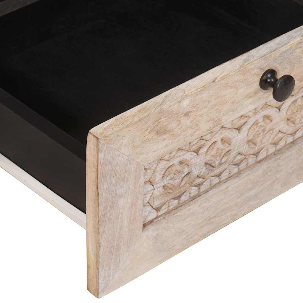 vidaXL Stolik kawowy Biały wybielany 80 x 54 x 40 cm Drewno z mango